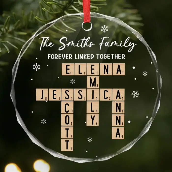 Made-to-Order Scrabble Circle Glass Ornament - Gifts Of Love Await
