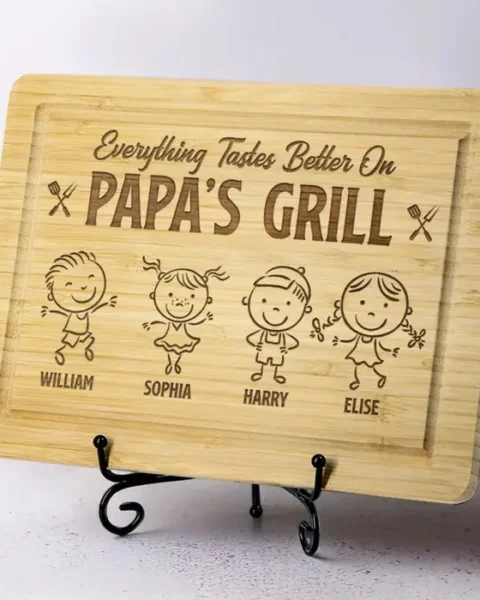 Custom-Made Everything Tastes Better On Papa's GrillFather's Day, Gift For Dad, Grandpa