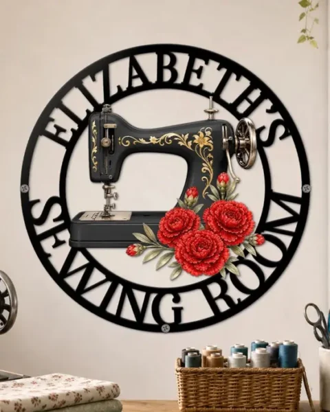 Bespoke Shaped Metal Sign | Sewing Is My Therapy