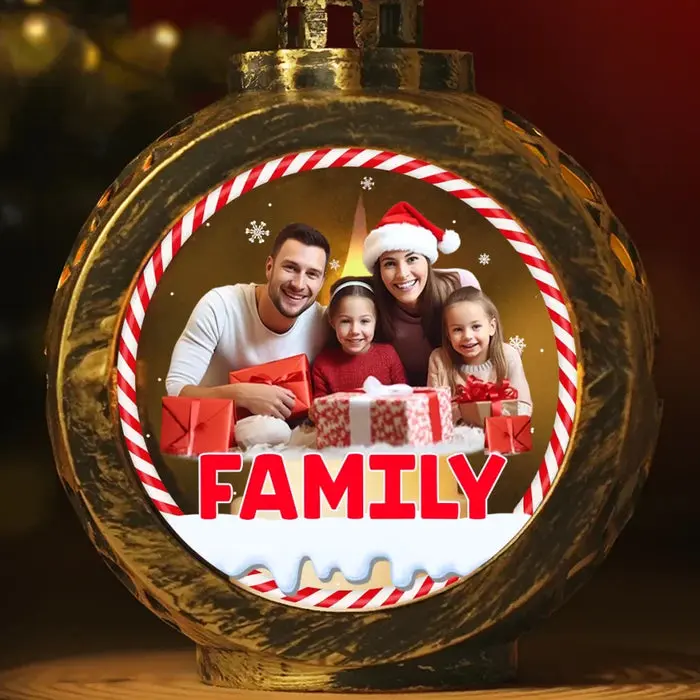 Personalized Photo Family Is The Heart Of Christmas | Christmas Gift For Family Members, Siblings, Brothers, Sisters - Image 2