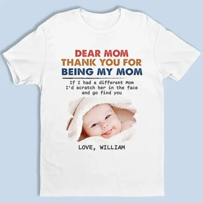 Custom-Made Photo Thank You For Being My Mom ~ Gift For Family Members
