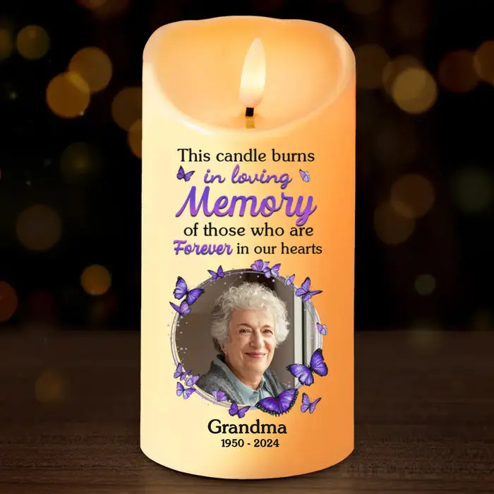 Made-to-Order Photo This Candle Burns In Loving Memory ~ New Arrival, Sympathy Gift, Christmas Gift For Family Members - Image 2