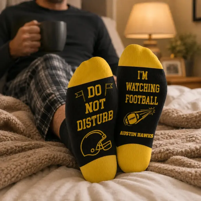 Made-to-Order Football Crew Socks ~ Born To Compete - Image 2