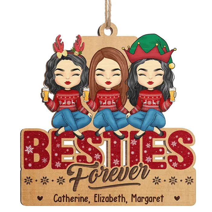 Bespoke Bestie Forever ~ Wood Unique Shaped - Christmas Gift For Best Friends, BFF, Sisters - Image 2
