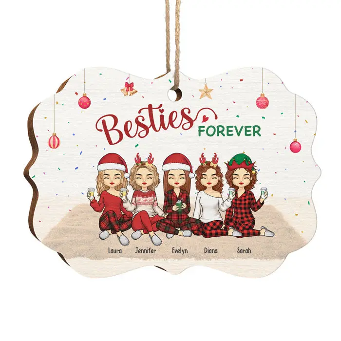 Custom-Made Forever Besties, Forever Young - Wood Benelux Shaped - Christmas Gift For Best Friends, BFF, Sisters - Image 2