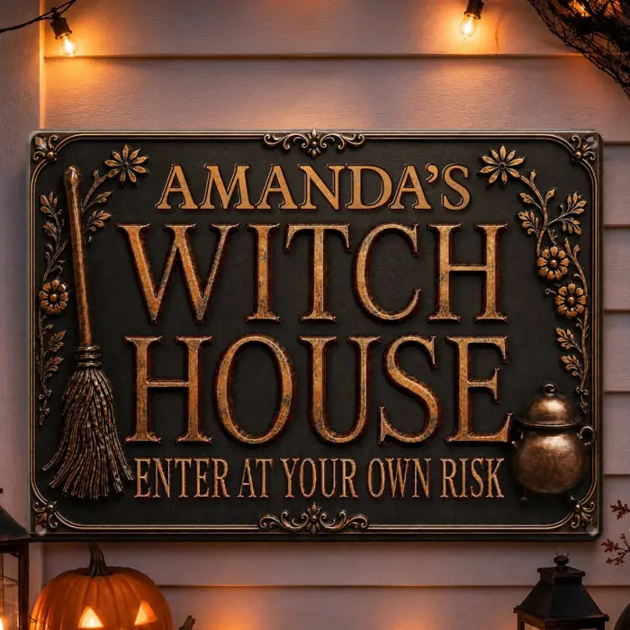 Tailored Witchy Home Decor Metal SignHaunted Witch House