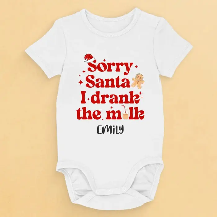 Personalized Sorry Santa I Drank The Milk ~ Christmas Gift For Baby Kids, Newborn Baby - Image 2