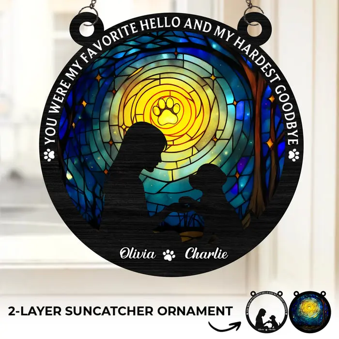 Bespoke Window Hanging Suncatcher OrnamentPaws Forever Imprinted On My Soul - Image 2