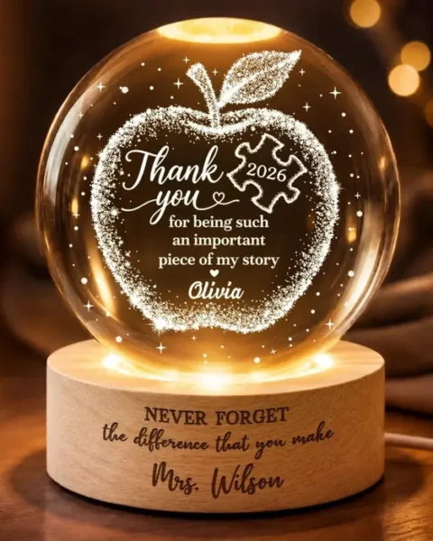 Custom-Made Crystal Ball Night Light - A Teacher’s Guiding Light
