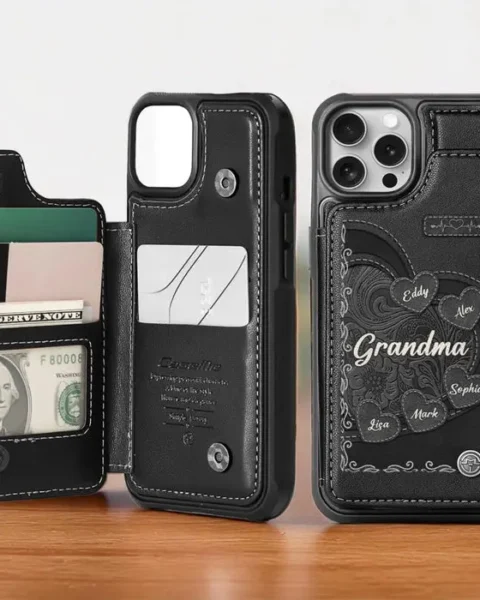 Made-to-Order Leather Flip Wallet Phone Case | Keep Loved Ones Close Always