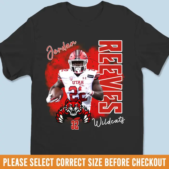 Tailored Photo Player Football T-shirt, HoodieTackle Every Challenge - Image 2
