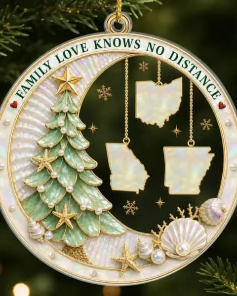 Bespoke Long Distance Acrylic Ornament ~ Our Love Is The Greatest Treasure
