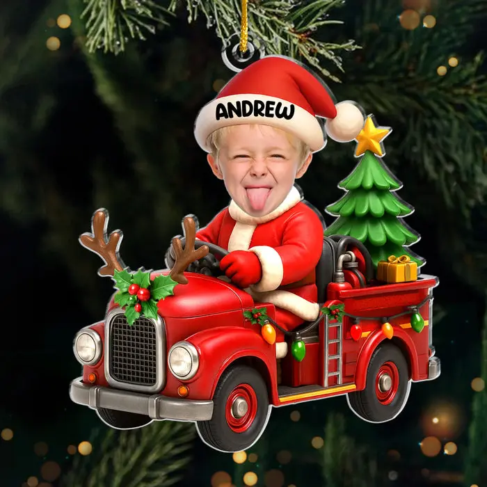 Made-to-Order Photo Acrylic Ornament | Driving Into Holiday Magic - Image 2