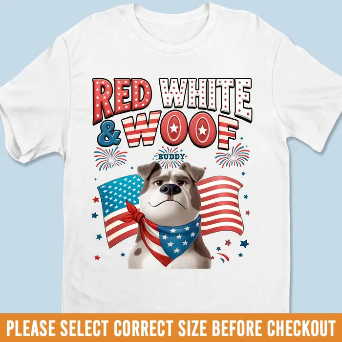 Made-to-Order Unisex T-shirt, Premium T-shirt, Hoodie - Red, White & Woof - Image 2