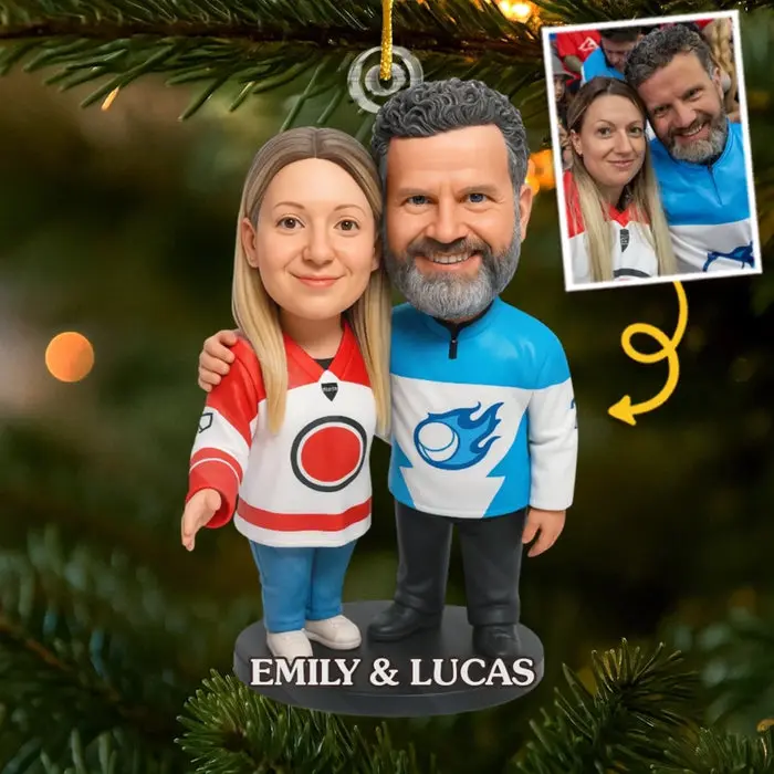 Tailored Photo Acrylic Ornament - Love On Ice, Forever Nice