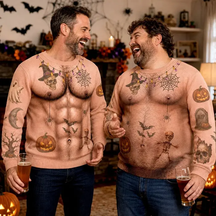 Custom-Made Quirky Ugly Sweatshirt - Too Hot To Be Spooky - Image 2