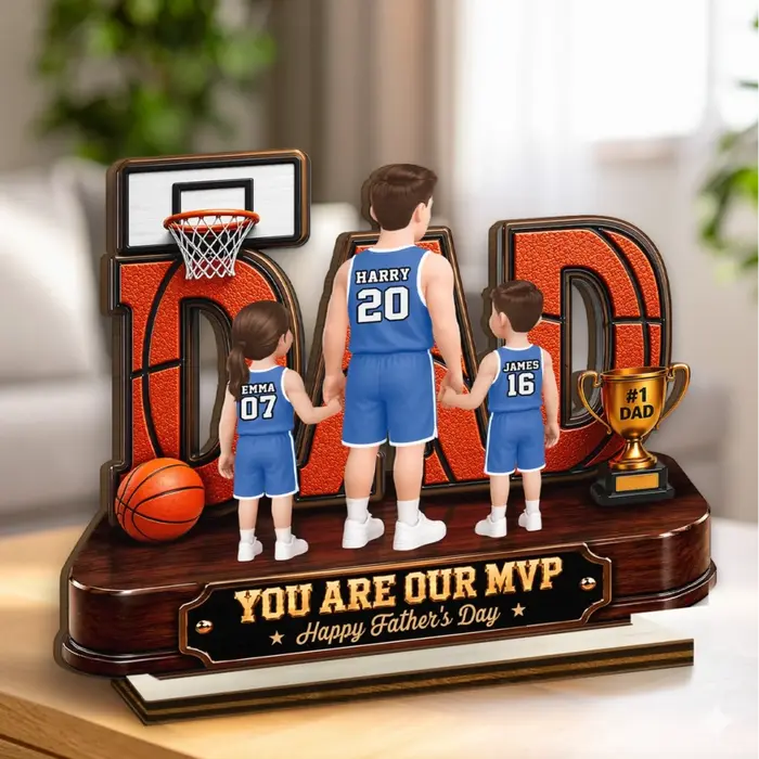 Custom-Made 2-Layered Wooden Plaque - Basketball And Chill - Image 2