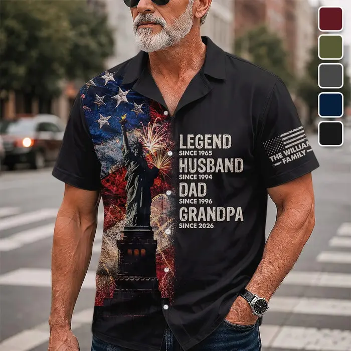 Tailored Unisex Tropical Hawaiian Aloha Shirt | Stars Stripes And Family Pride - Image 2