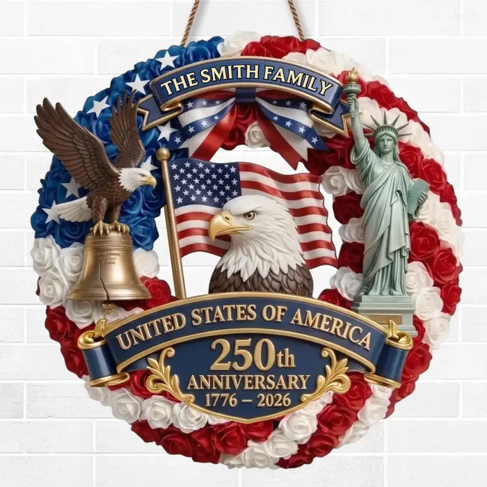 Personalized Wood Sign - Proud American Family - Image 2