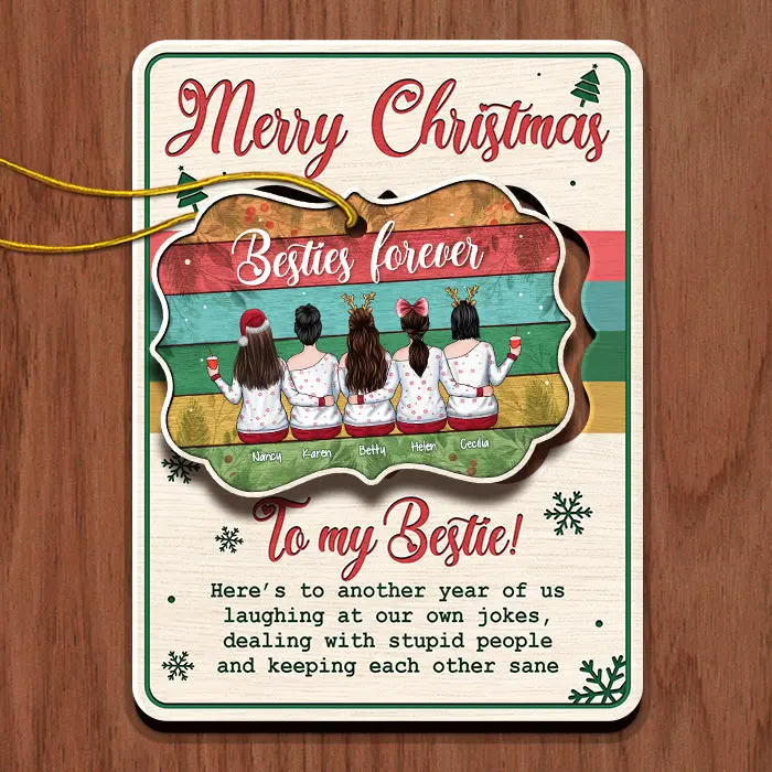 Tailored Merry Christmas Besties Forever | Gift For Bestie, Best Friend, Sister, Birthday Gift For Bestie And Friend, Christmas Gift