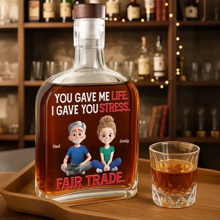 Personalized Whiskey Bottle - I Gave Stress With Love