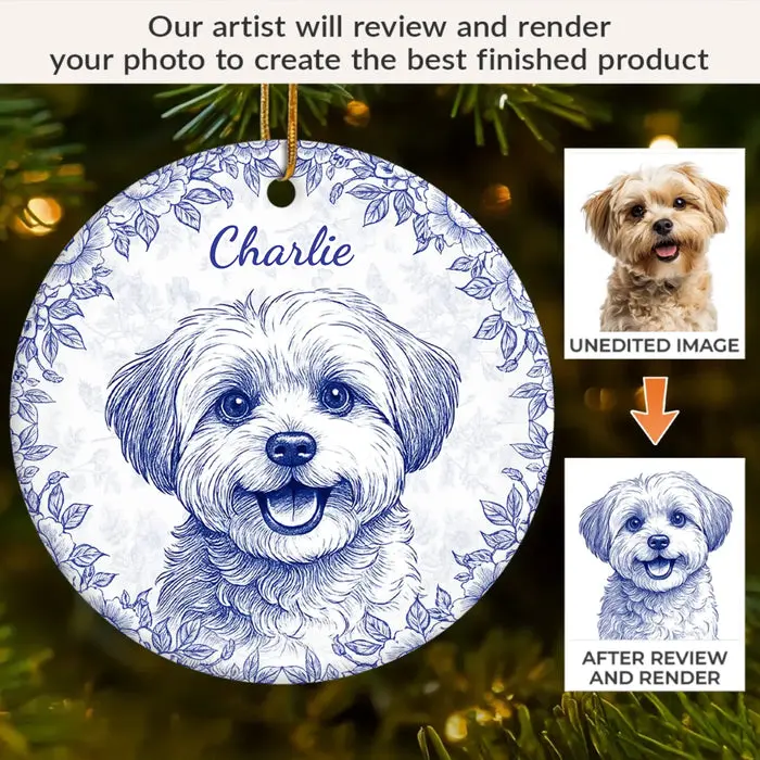 Tailored Photo Ceramic Ornament | Little Paws, Forever Love - Image 2