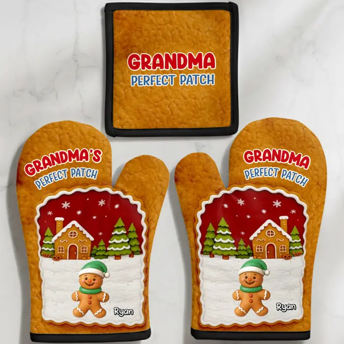 Personalized Oven Mitt And Pot Holder Set ~ Cooking Love Passed Through Generations - Image 2