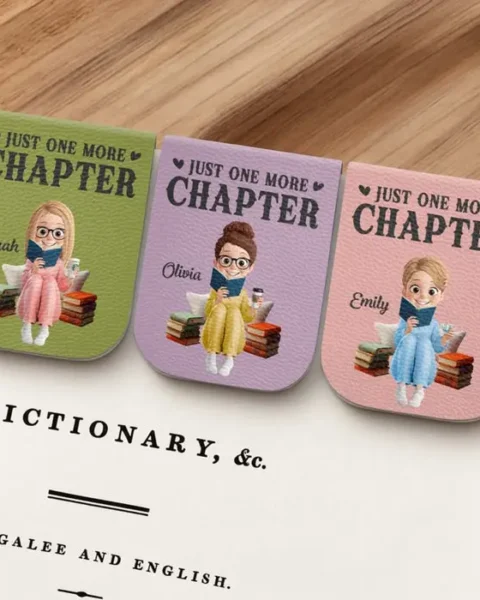 Personalized Leather Magnetic BookmarkOne More Page Always
