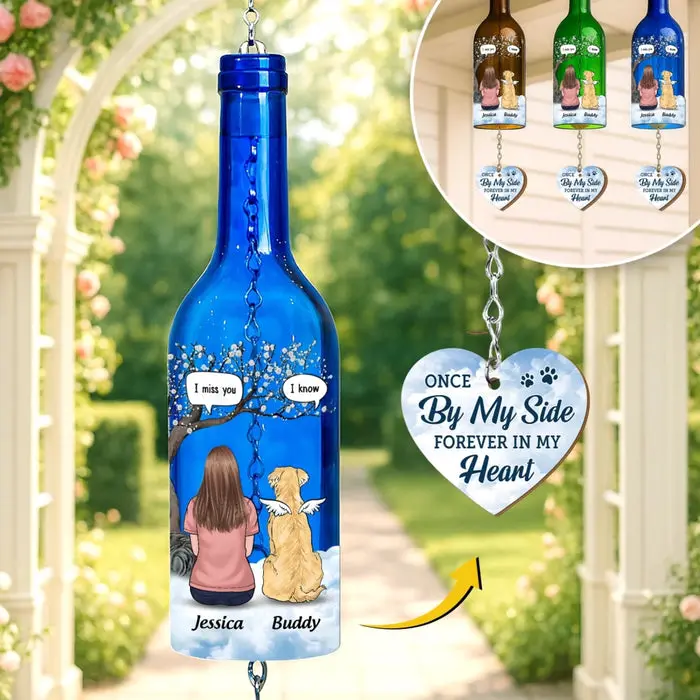 Tailored Wine Bottle Wind Chime | My Dog My Forever Angel