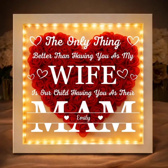 Made-to-Order Flower Shadow Box With LED Light | My Wife My Everything - Image 2