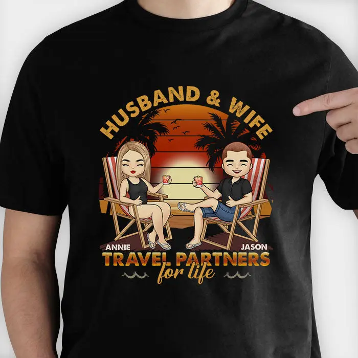 Custom-Made Husband & Wife, Travel Partners For Life - Gift For Couple, Husband Wife, Anniversary, Engagement, Wedding, Marriage Gift