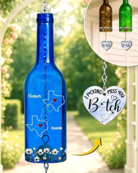 Made-to-Order Long Distance Wine Bottle Wind Chime | Far But Always In Heart