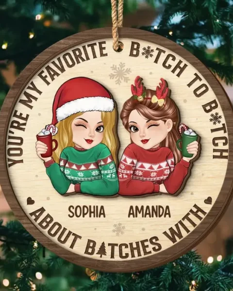 Personalized Double Layer Wooden Ornament | My Partner in Crime Always