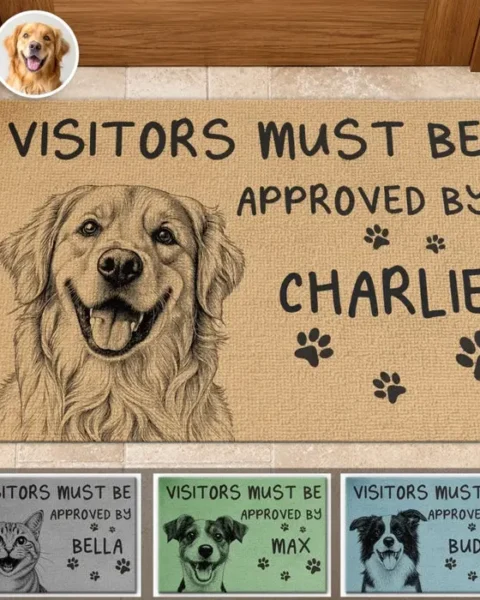 Tailored Personalized Photo Home Decor Decorative Mat - Welcome To Our Pawfect Home