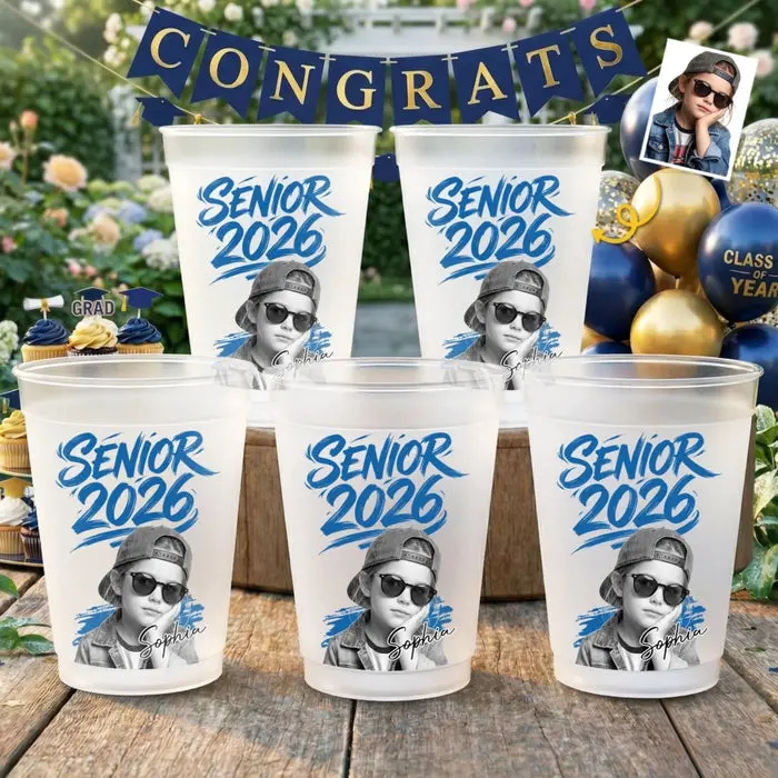 Tailored Photo Graduation Cups - Senior Mode With Extra Swag