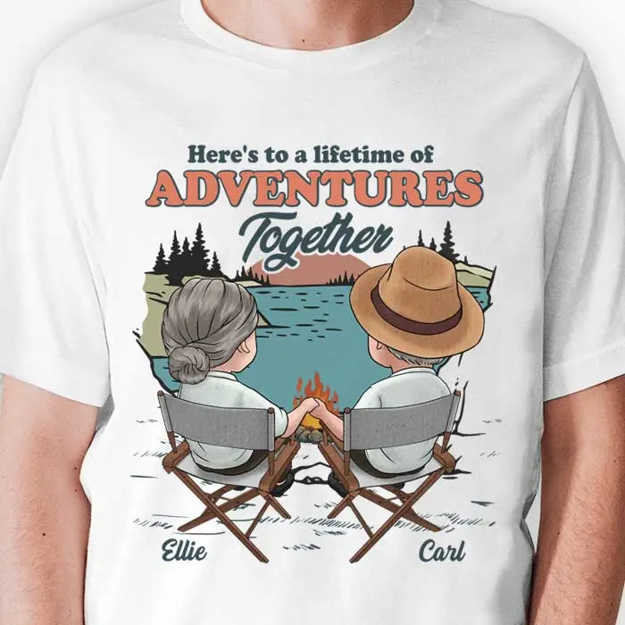 Personalized Here's To A Lifetime Of Adventures Together | Gift For Couple, Husband Wife, Anniversary, Engagement, Wedding, Marriage, Camping Gift