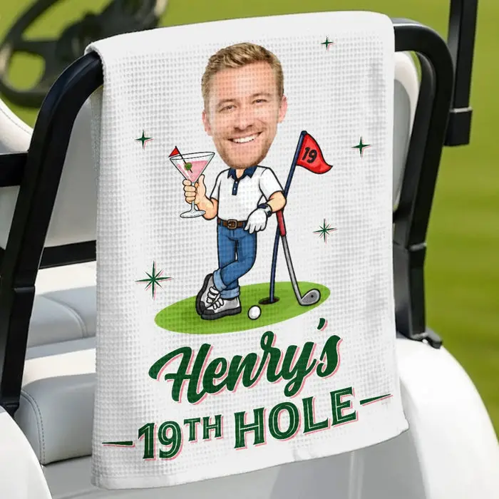 Bespoke Photo Golf Towel ~ Golf Is My Happy Place - Image 2