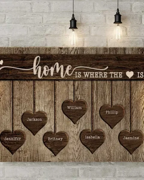 Personalized Home Is Where The Heart Is - Gift For Couples, Husband Wife