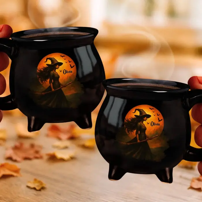 Tailored Witch Cauldron Coffee Mug - Witching You A Wicked Brew - Image 2