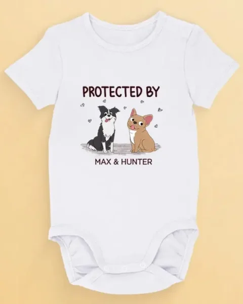 Tailored Protected By Friendly Army | Baby Shower Gift, Gift For Pet Owners, Pet Lovers