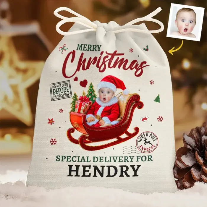 Custom-Made Photo Merry Christmas ~ Christmas Gift For Baby Kids, Newborn Baby, First Christmas