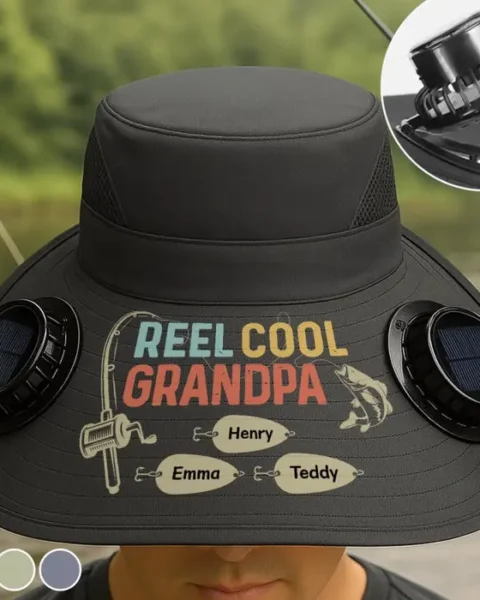 Bespoke Hat With Fans Solar PowerReel Cool Grandpa