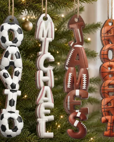 Made-to-Order Letter Wooden Ornament - Together We Score