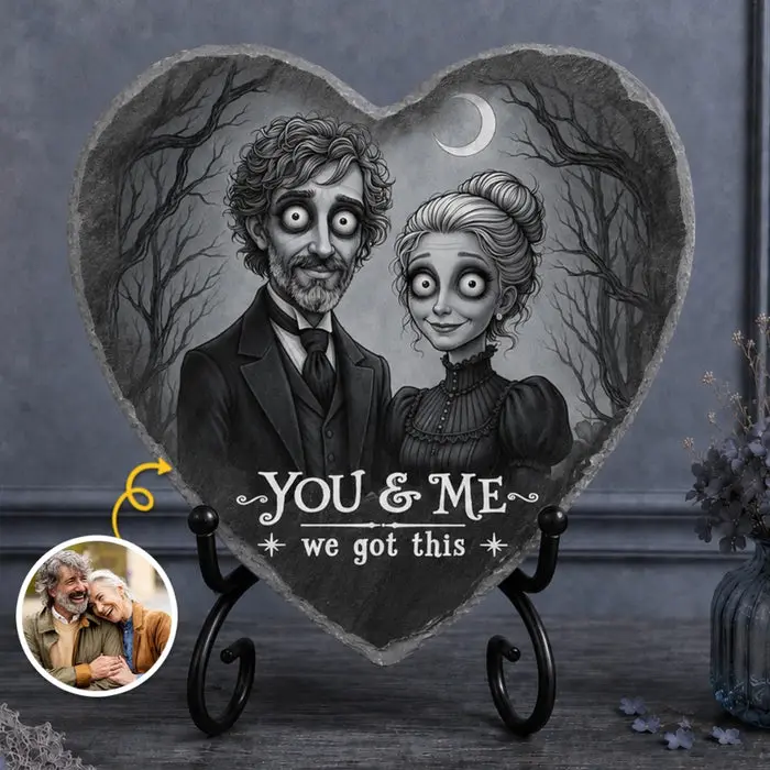 Made-to-Order Photo Heart Shaped Stone With StandTogether Till The Very End