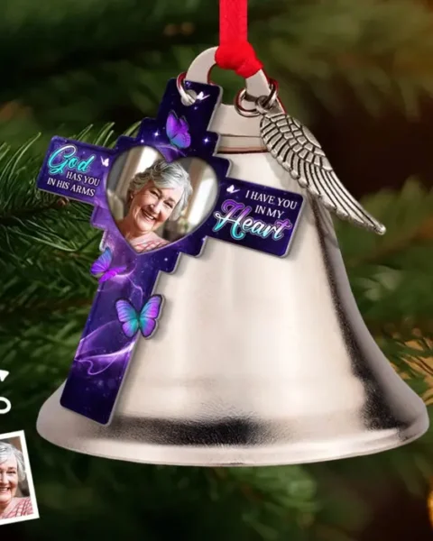 Made-to-Order Photo Bell Ornament With Charms ~ We Hold You In Love