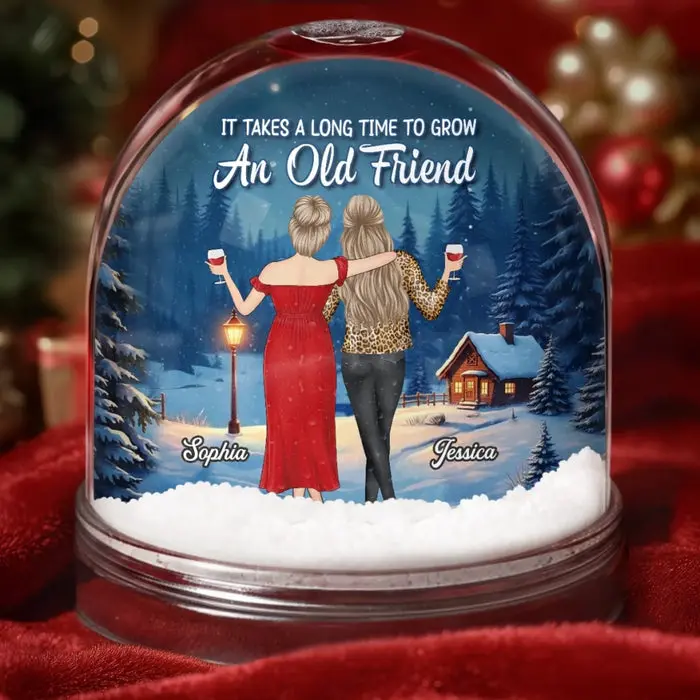 Bespoke Acrylic Snow Globe - Warm Lights Happy Hearts