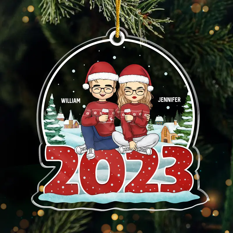 Bespoke Dating Me Is The Gift This Year - Acrylic Snow Globe Shaped - Christmas Gift For Husband Wife, Anniversary