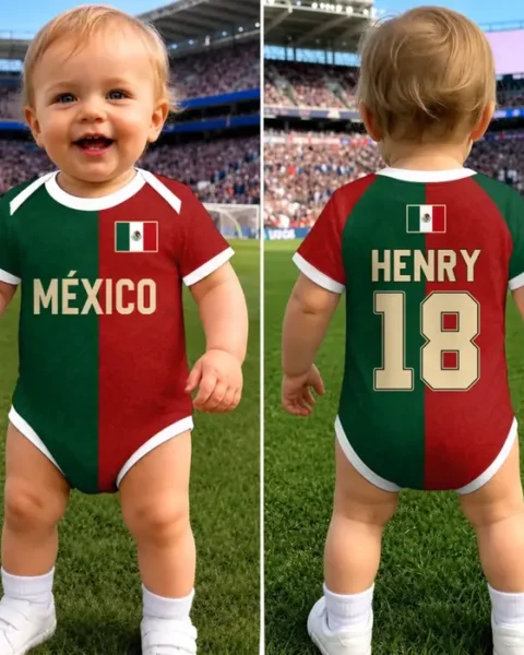 Bespoke Mexico World Football Baby Jersey Bodysuit - Future Champion