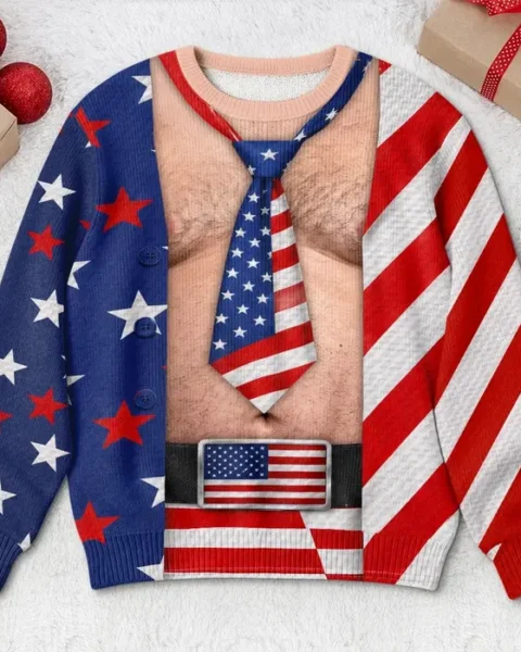 Personalized Playful Ugly Sweatshirt ~ A Christmas Full Of Freedom