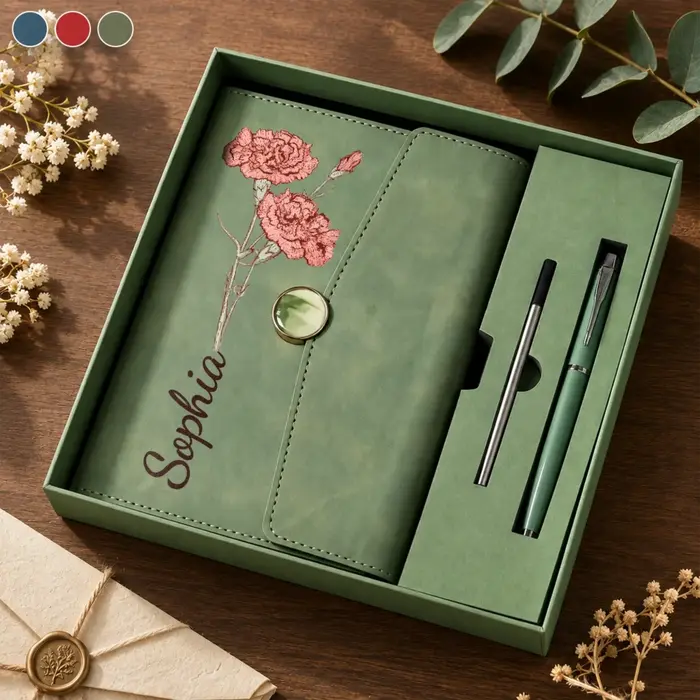 Custom-Made Leather Notebook Set ~ Living Life My Way